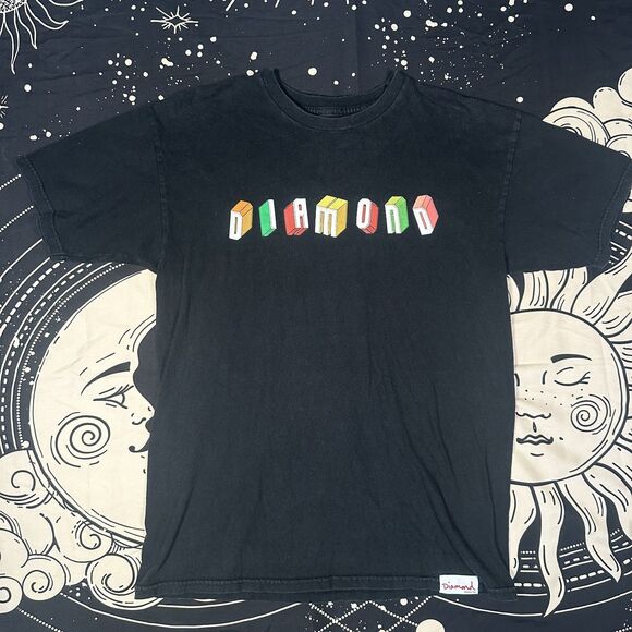Diamond Supply Co Black Graphic T-Shirt Men's size Medium Skater Y2K Street - Picture 1 of 4